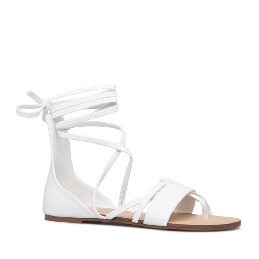Keira Flat Gladiator Sandal White Size 7 Never Worn